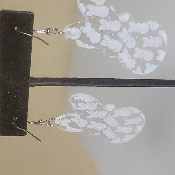 #D Easter Rabbit Peeps Colorful Dangle earrings - Picture 2 of 3